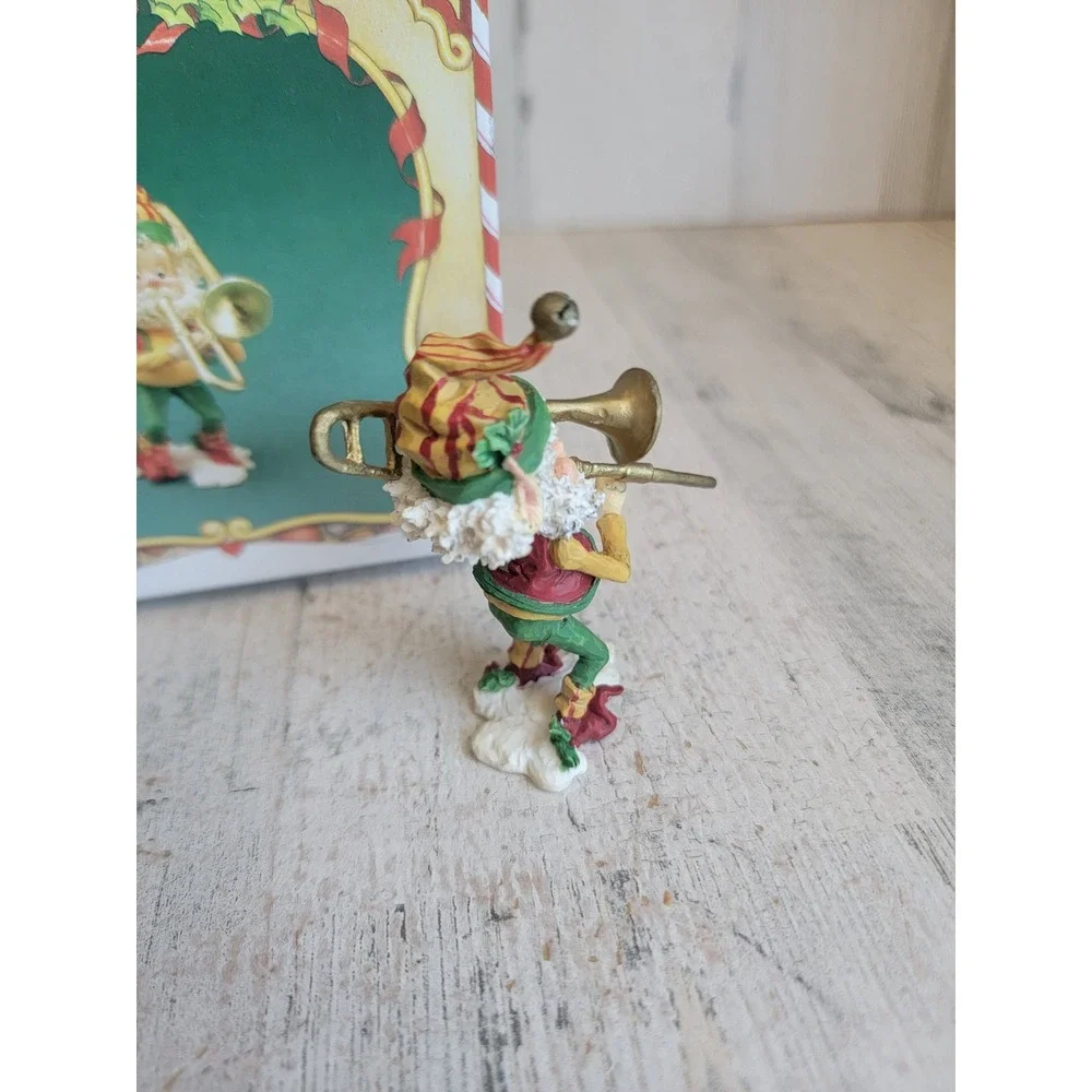 Enesco jiffy trombone elf Vintage Village North Pole accessory Xmas